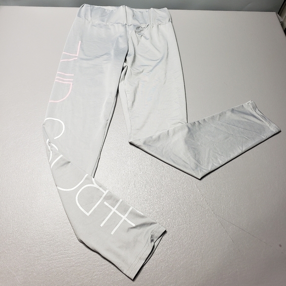 wanna this /boss girl gray leggings juniors size large - Picture 1 of 10